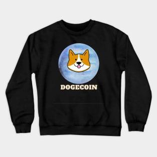 dogecoin coin  meme to the moon Crewneck Sweatshirt